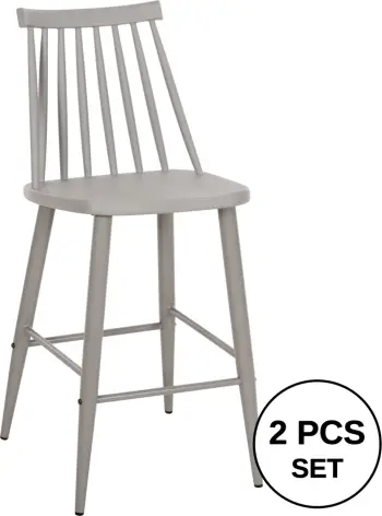 Karrige për bar mesatare VANESSA FH9300.20 polipropilenë & metal-gri 45,5x46x97Hcm., set prej 2 copë