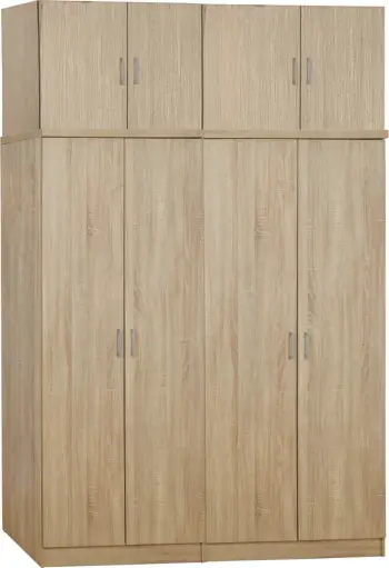Garderobë katër fletësh me papafingo, ngjyrë sonama, 160x42x241, FH11353.02, set 4 pjesësh