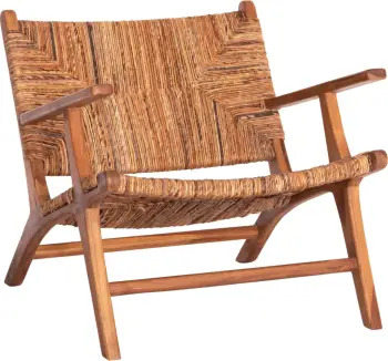 Karrige e ulët TONDO FH9914 dru TEAK & litar banane, ngjyrë natyrale, 69x74x68Hcm
