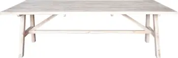 Tavolinë ngrënieje GROOVE, dru teak, ngjyrë natyrale, 220x100x78cm