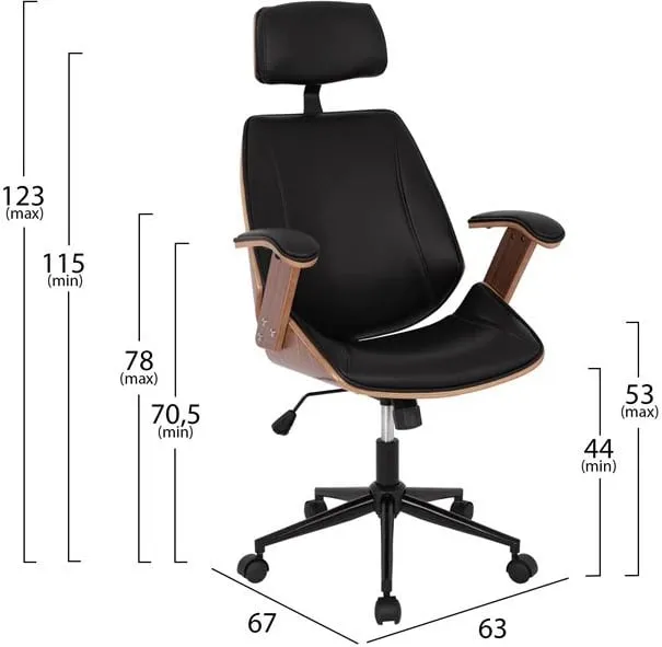 Karrige për zyre Superior Pro FH1109.01, e zezë/dru - 2