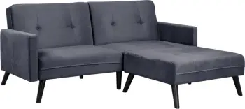 Kënd divani shtrat Livia FH3151.01 kadife gri me këmbë 211x158x83cm
