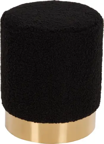 Karrige për bar LEVY FH8408.24, pëlhurë boucle, bazë e artë, Φ35x42H cm