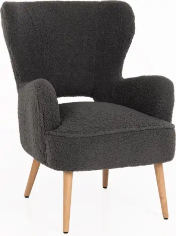 Fotelje MYLIE FH8394.21, pëlhurë boucle gri, 66x75x93H cm