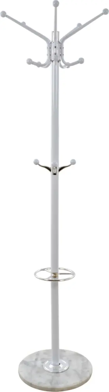 Stendë për kapela/pallto metalike FH0039.02 rrotulluese e bardhë me mermer 37x170 cm