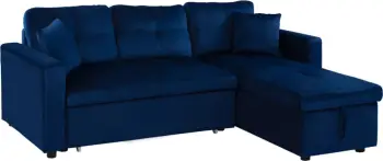 Divan qoshe që bëhet shtrat Wayne 224x147x85 FH3028.18 Kadife Blu