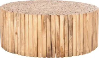 Tavolinë kafeje e rrumbullakët COOTER FH9862 degë TEAK - natyrale Φ100x40Hcm