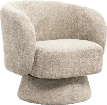 Karrige rrotulluese KARLEN FH9592.03, stof boucle, ngjyrë bezhë, 78x81x77H cm