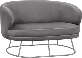 Divan 2 vendësh Arien prej kadifeje Gri me Bazë Argjendi FH8492.01 125Χ80Χ84cm