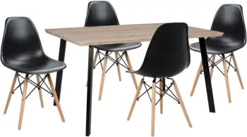Set tavolinë me karrige 5 copë FH10346 Tavolinë 140x80x76 cm & 4 Karrige Twist