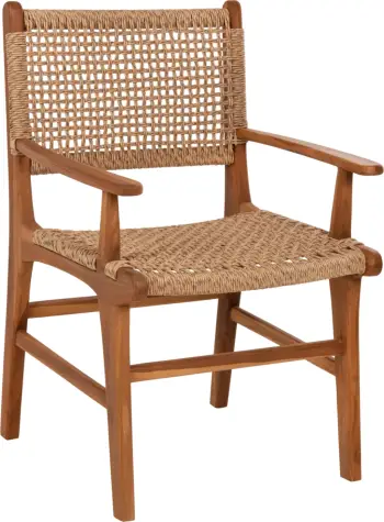 Karrige NESHA, dru TEAK, ngjyrë natyrale, VIRO litar, 57x57x86H cm., set prej 2 copë