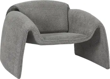 Fotel TREK, pëlhurë boucle gri, kornizë metalike, FH9679.01, 100x83x66 cm
