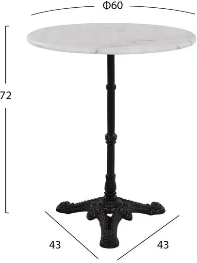 Tavolinë me bazë prej gize FH5608 me mermer, Rreth Φ60Χ71cm - 2