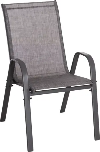 Karrige për jashtë LEON, kornizë metali gri & tekstilene, set prej 4 copash, 55x70x91H cm