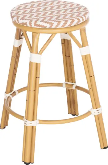 Karrige për bar mesatare alumini CHINO FH6286.04 pamje bambuje, ngjyrë natyrale & tekstilene 43x43x65Hcm