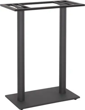 Bazë për tavolinë bar, dy këmbë, metal, ngjyrë gri, 80x40x108 cm