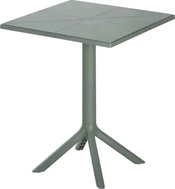 Tavolinë katrore polipropileni TERRIN FH6125.15 ngjyrë ulliri e errët 60,5x60,5x76,5Hcm