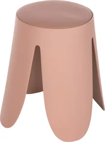 STOOL DENTY FH9619.05 POLYPROPYLENE IN DUSTY PINK-PU SEAT IN BLACK Φ30x45Hcm.