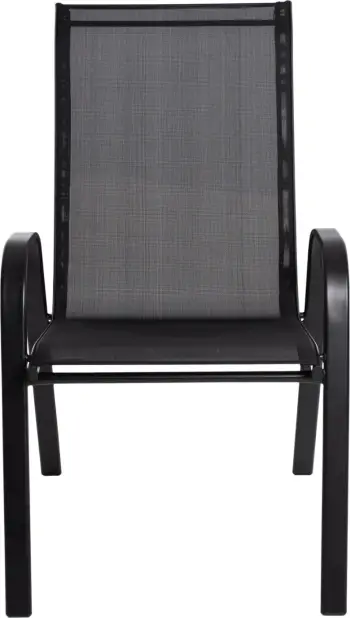 Karrige për jashtë LEON FH5000.03, metal i zi-tekstilene e zezë, 55x77x95H cm