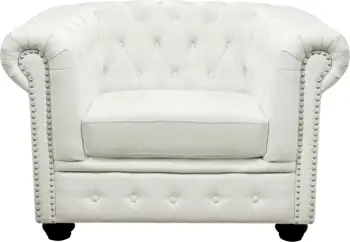Karrige Polina Chesterfield FH3011.02, PU Bardhë, 110x90x73Hcm