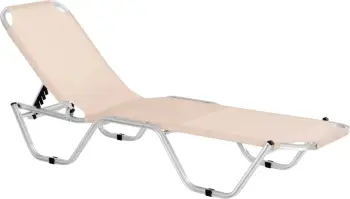 Shezlong profesional alumini FH5071.60 ngjyrë krem 60x195x30 cm