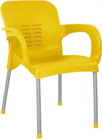 Karrige alumini KAREK FH5592.09 ngjyrë e verdhë me këmbë alumini 59x58x81 cm