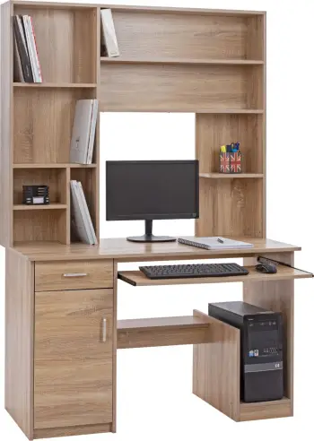 Tavolinë pune FH2032.02 me raft librash, SONOMA, 120x55x182