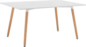 Tavolinë kuzhine minimaliste FH0057.01, MDF e bardhë, këmbë ahu