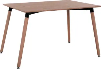 Tavolinë minimaliste për ngrënie, FH008.04, këmbë druri ahu, 120x80x73cm