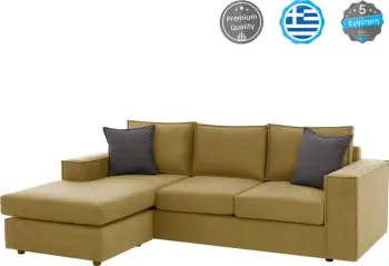 Divan këndor MONACO FH3257.09, ngjyrë ari, i ndërrueshëm, 240x170x86