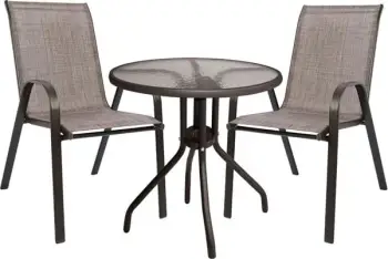 Set kopshti tavolinë & karrige Leon FH5184.02, 3 pjesë, të kafta