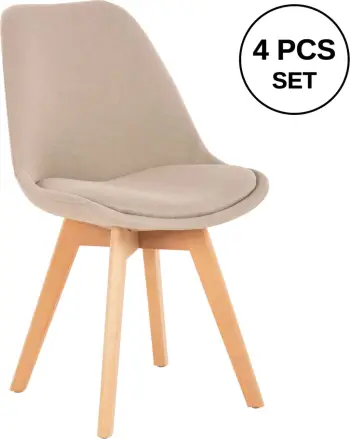 Karrige ngrënieje VEGAS FH0033.54 këmbë ahu-bezhë pëlhurë 48Χ58Χ80H cm., set prej 4 copë