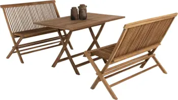 Set tavoline me karrige për terasë 3 copë KENDALL FH11952 dru teak ngjyrë natyrale