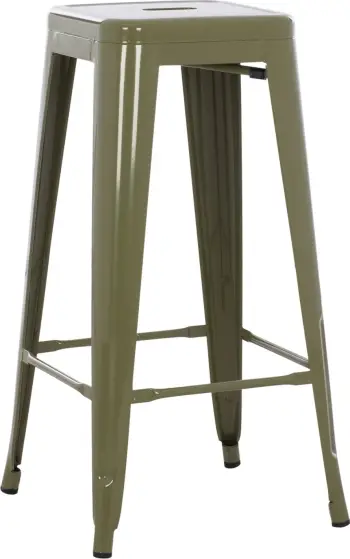 Karrige për bar metalike Melita, ngjyrë ulliri e errët, FH8642.03, 43x43x78 cm