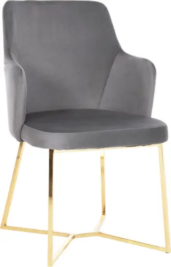 Karrige TRIANA FH9278.11 kadife gri me këmbë metali të arta 54,5x60,5x85,5H cm