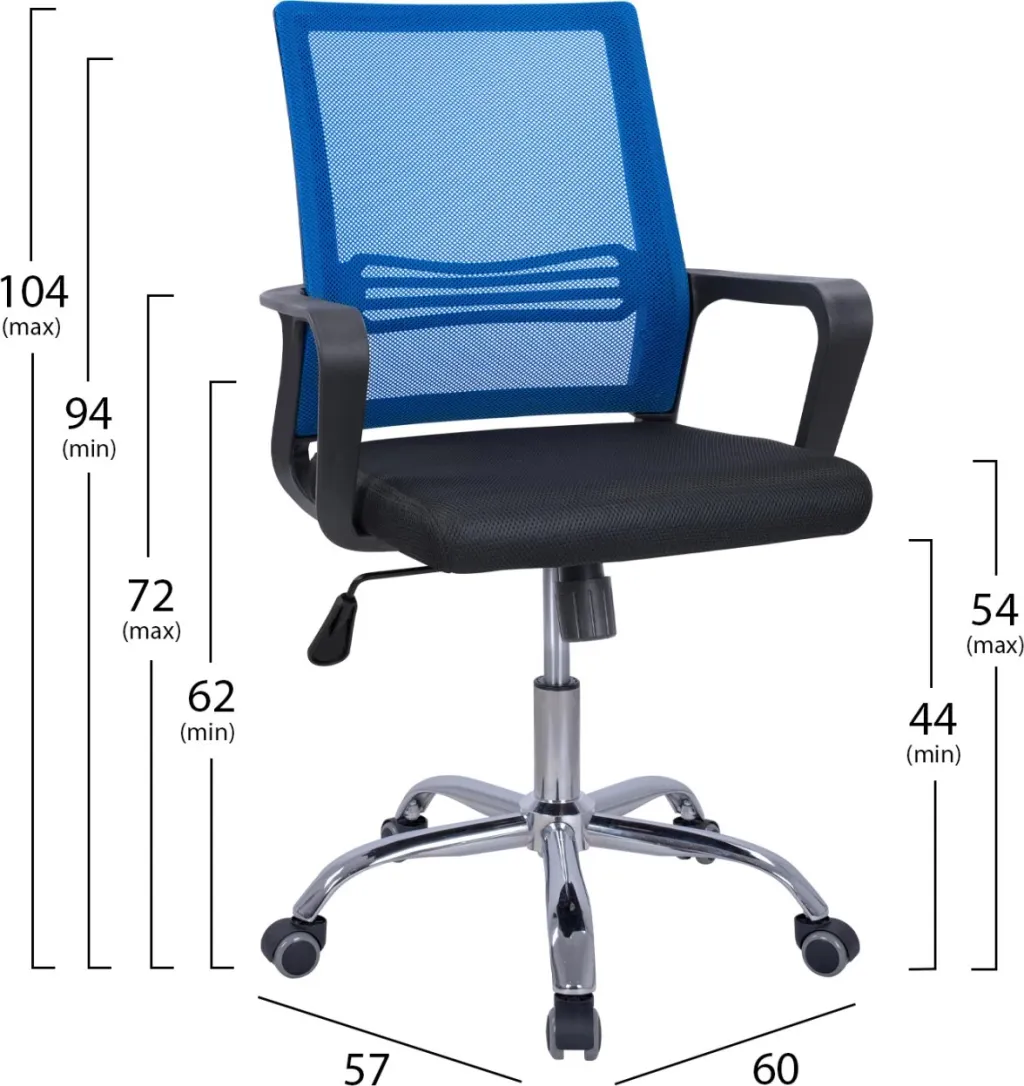 Karrige për zyre FALLON FH1148.08, e kaltër/e zezë - 2