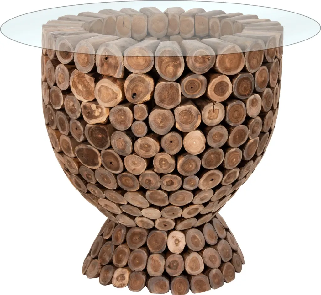 Tavolinë e rrumbullakët për bar, copa druri TEAK, Φ120x104H cm - 1