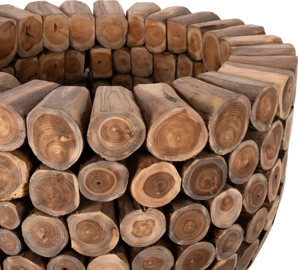 Tavolinë e rrumbullakët për bar, copa druri TEAK, Φ120x104H cm - 3