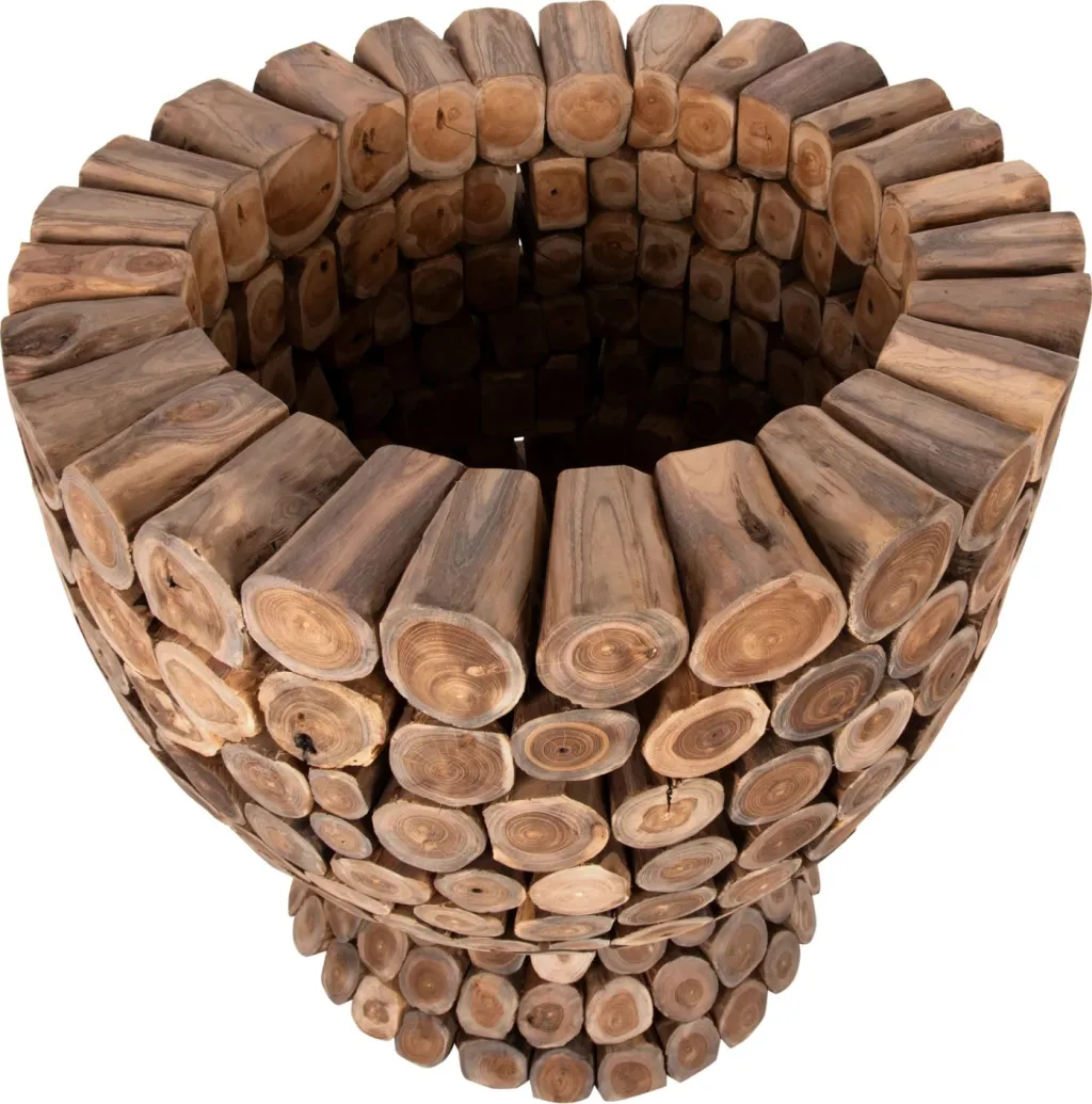 Tavolinë e rrumbullakët për bar, copa druri TEAK, Φ120x104H cm - 4