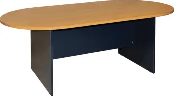 Tavolinë ovale për konferenca SIENNA, FH2134.01, melaminë, ngjyrë antracit, sipërfaqe lisi, 240x120x75H cm