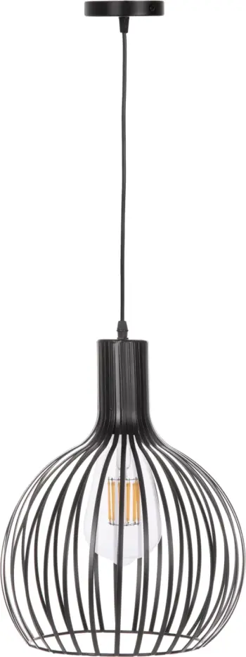 Llambë varëse tavani, kapak metali i zi, FH4164, Φ28x138H cm