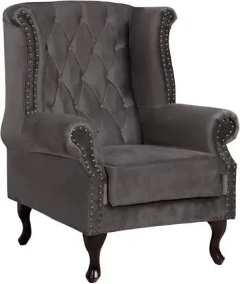 Fotelje gri kadife, stil Chesterfield, Polina, 83x75x107 FH0053.10