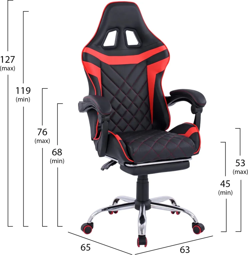 Karrige gaming FH1157.01, e zezë/e kuqe - 2