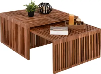 Set tavolinash kafeje NYA FH9546 dru tik ngjyrë natyrale 86x79x46H cm