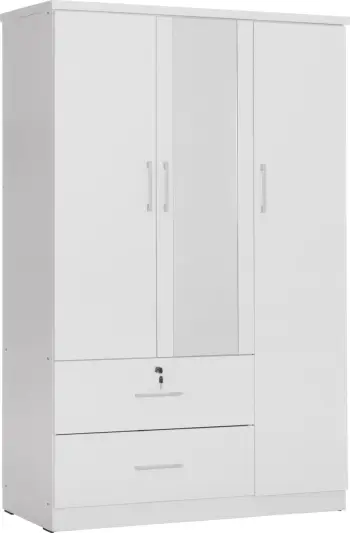 Dollap me pasqyrë & rafte Jarry 119x48x183Hcm (HM2485.01), bardhë