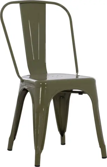 Karrige për ngrënie MELITA FH8641.43 metalike, ngjyrë ulliri e errët, 43x50x82H cm.