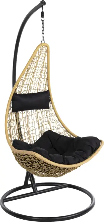 Fole varëse MILLIE FH5996.04 metalike e zezë-ratan sintetik në bezhë Φ95x195Hcm