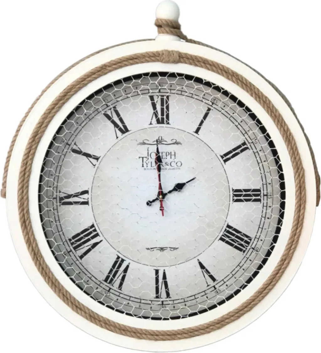 Orë muri e bardhë metalike me litar FH7452.02 D50 cm - 1