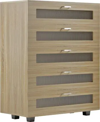 Komodinë me sirtarë THORGAN FH9881.01 melaminë në ngjyrë sonama-5 sirtarë 80Χ40Χ100H cm