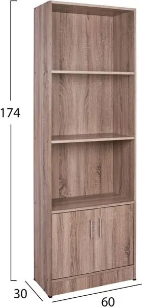 Raft librash melamine, FH2269.02, 60x30x174 cm, e kaftë - 2